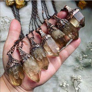 Sacred Dimension Natural Citrine Point Necklace